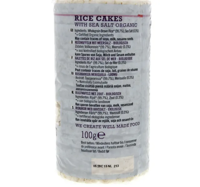 Biona Organic Rice Cakes With Seasalt 100 g