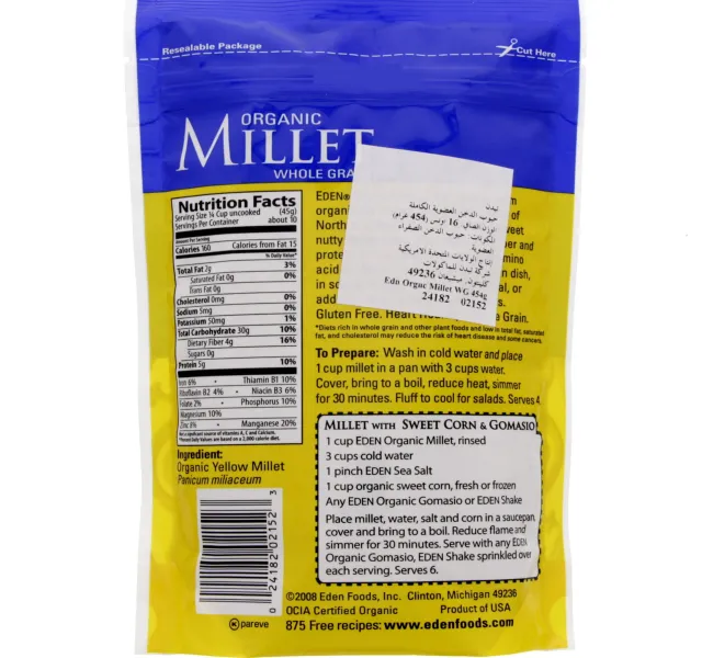 Eden Organic Millet Whole Grain 454 g