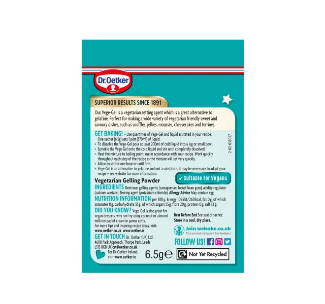 Dr Oetker Vege Gel 6 5 G