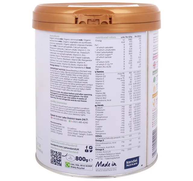 Kendamil Stage 3 Organic Toddler Milk From 12 36 Months 800 G