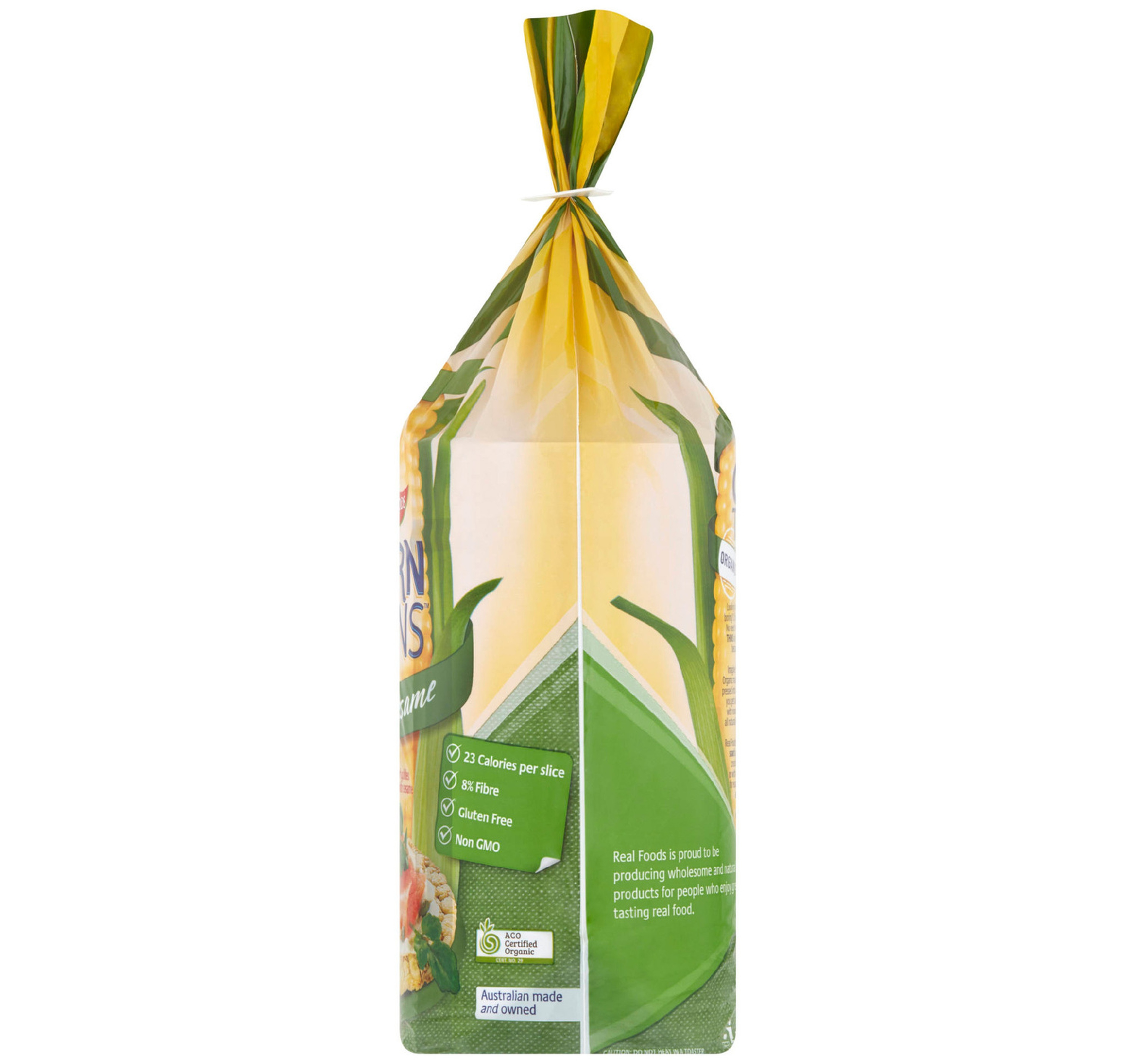 Real Foods Organic Corn Thins with Sesame 150 g