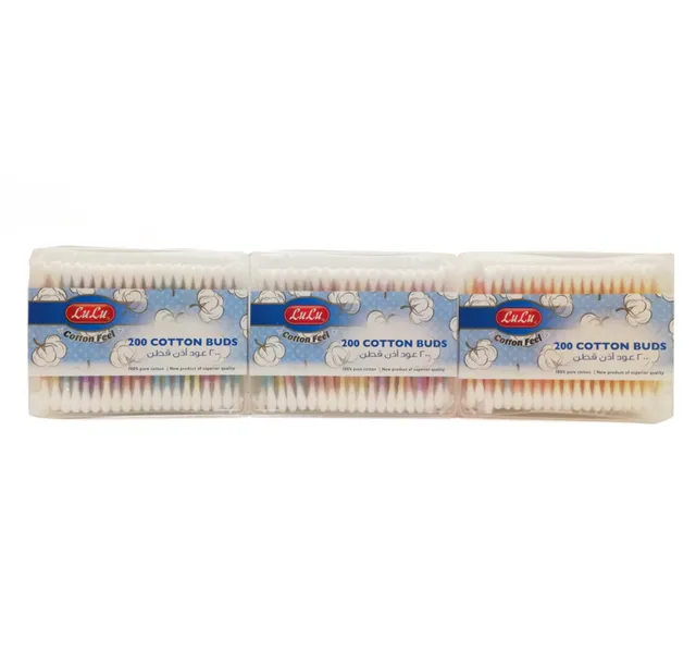 Lulu Cotton Buds Rectangular Pack 3 X 200 S