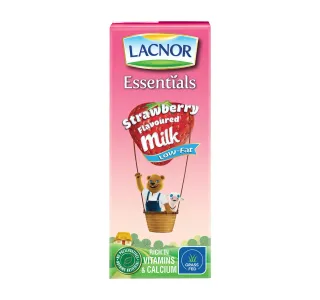 Lacnor Essentials Strawberry Flavoured Milk Low Fat 180 Ml