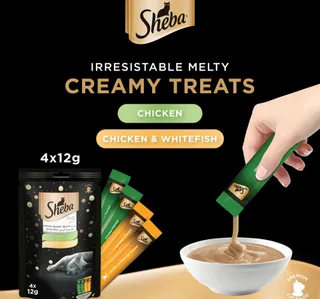 Sheba Melty Mixed Creamy Treats Chicken White Fish 48 G