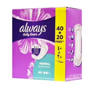 Always Comfort Protect Daily Liners Normal
