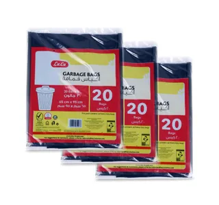 Lulu Garbage Bag Size 65cm X 95cm Capacity 30 Gallons 3 X 20 Pcs