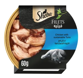 Sheba Fillets Chicken With Sustainable Tuna Cat Food 60 G