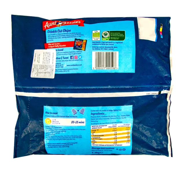 Aunt Bessie S Crinkle Cut Chips 1 3 Kg