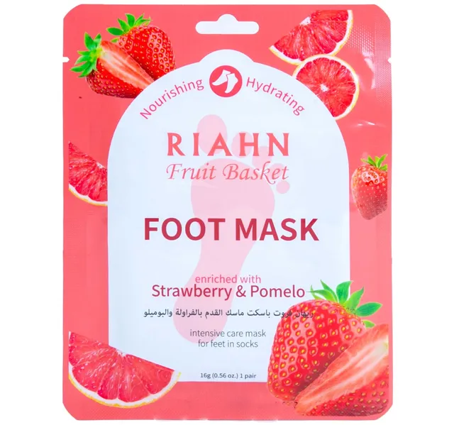Riahn Fruit Basket Strawberry & Pomelo Foot Mask, 16 g