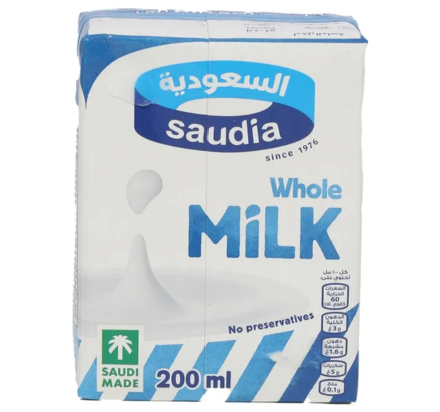 Saudia Uht Whole Milk 200 Ml