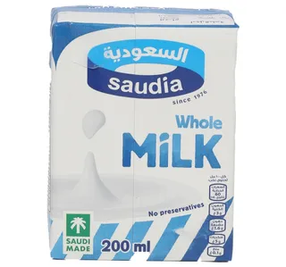 السعودية حليب كامل الدسم معالج بالحرارة العالية 6 × 200 مل