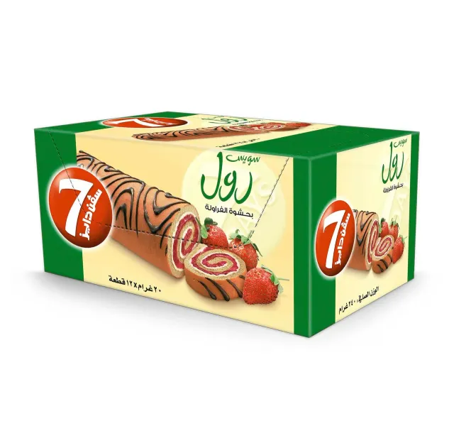 سفن دايز كعكة رول صغيرة بنكهة الفراولة 12 × 20 جم
