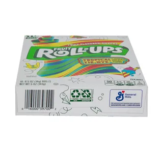 Betty Crocker Fruit Roll Ups Tropical Tie Dye 10 Rolls