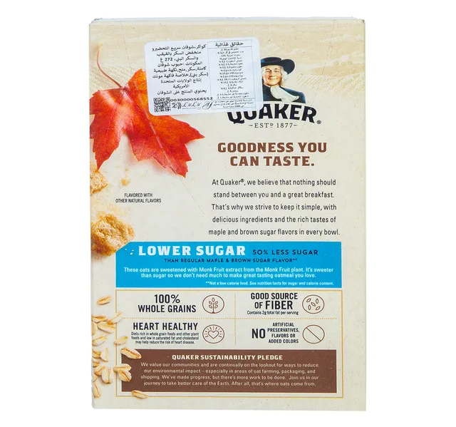 Quaker Maple Brown Sugar Instant Oatmeal 272 G