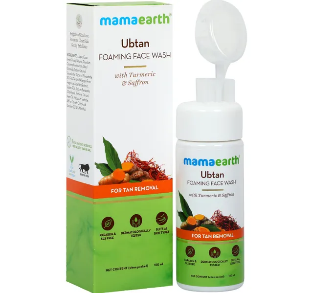 Mamaearth Ubtan Turmeric Saffron Foaming Face Wash 150 Ml