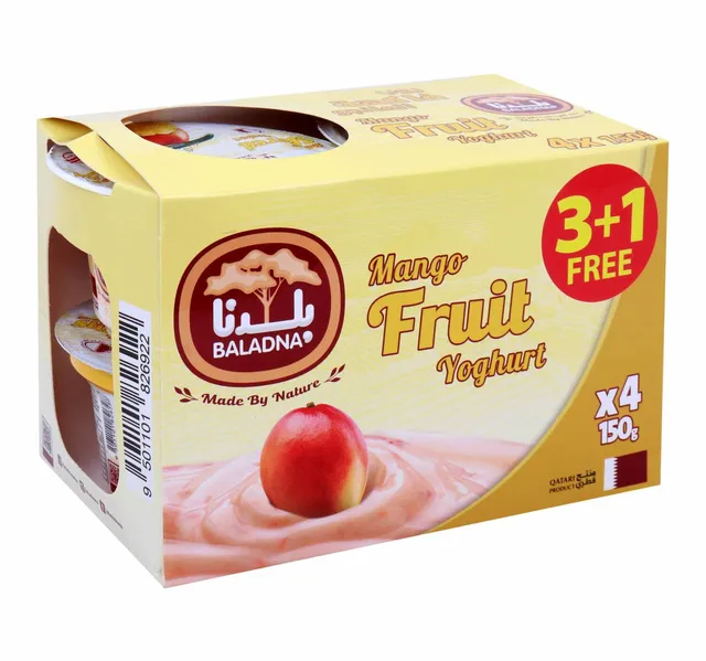 Baladna Mango Fruit Yoghurt 4 x 150 g