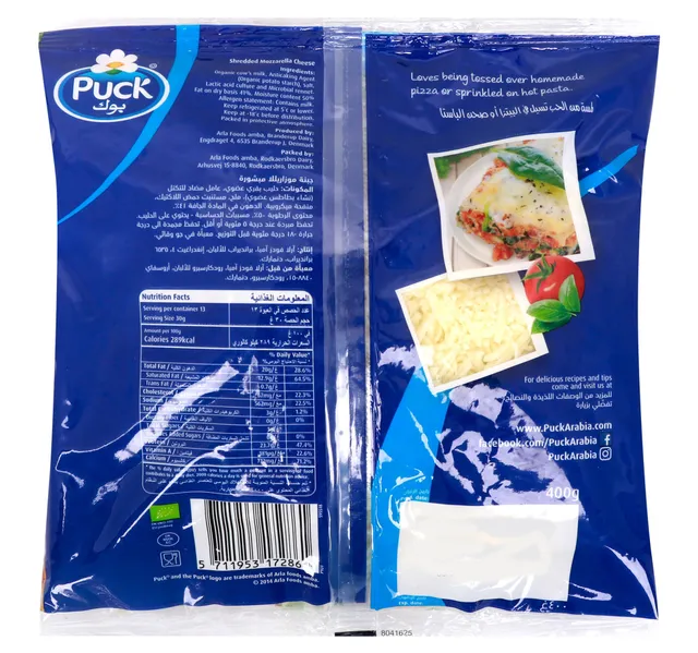 Puck Organic Shredded Mozzarella Creamy Cheese 400 g