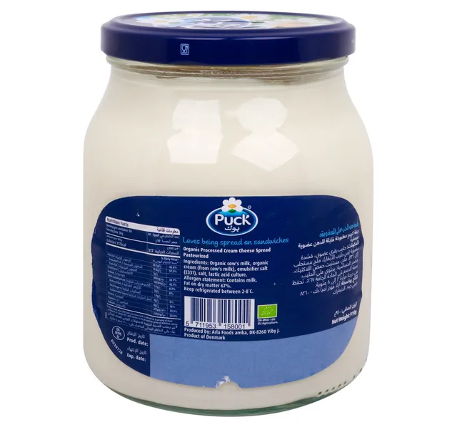 Puck Processed Organic Cream Cheese Spread 910 G