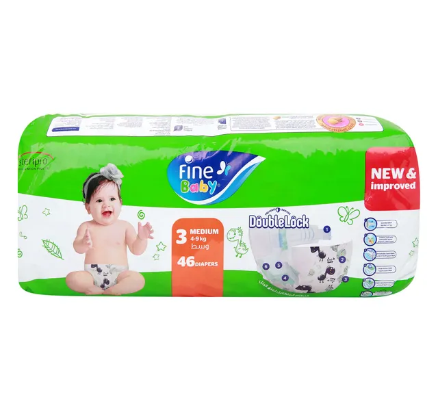 Fine Baby Baby Diapers Size 3 Medium 4-9 kg 46 pcs