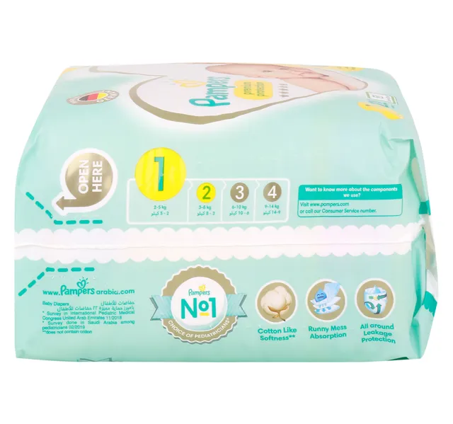 Pampers Premium Baby Diapers Size 1 2-5 kg 22 pcs