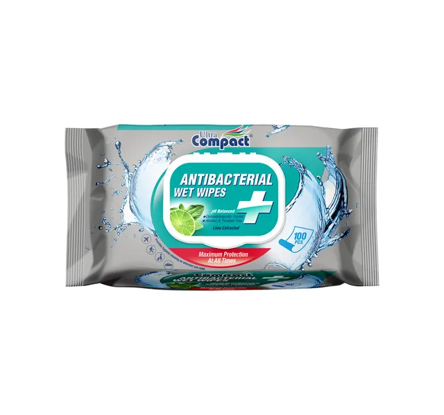 Ultra Compact Wet Wipes Antibacterial 100pcs