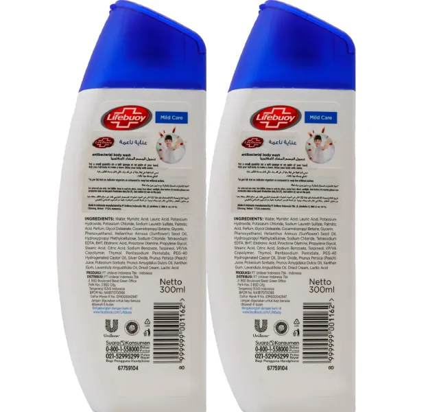 لايف بوي فورمولا فضة نشطة غسول جسم عناية خفيفة 2 x 300 ml