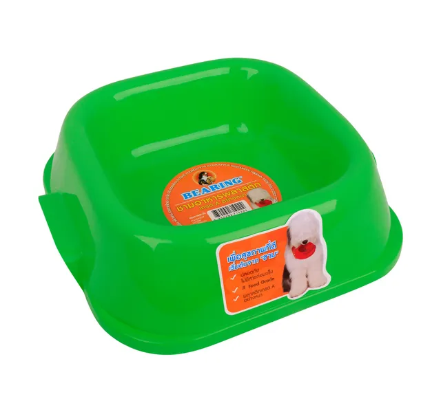 Bearing Pet Bowl Square Size Medium Assorted 1 Pc