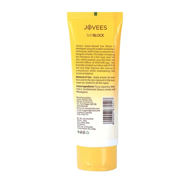 Jovees 3 In 1 Sun Block Spf 45 100 G