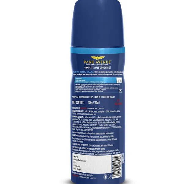 Park Avenue Cool Blue Deodorant Body Spray For Men 150 ml