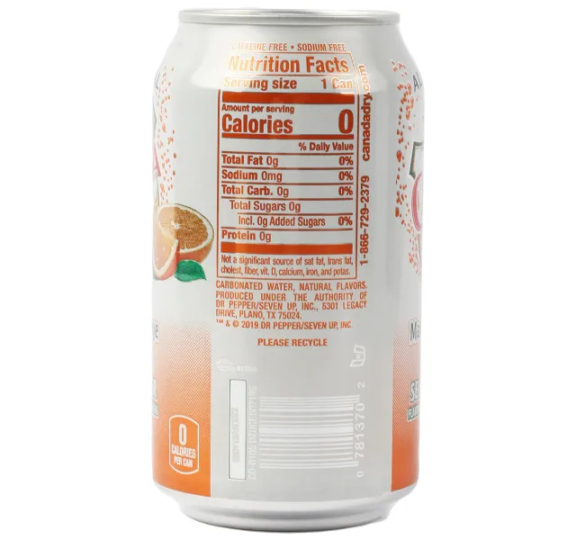 Canada Dry Mandarin Orange Sparkling Seltzer Water 355 Ml