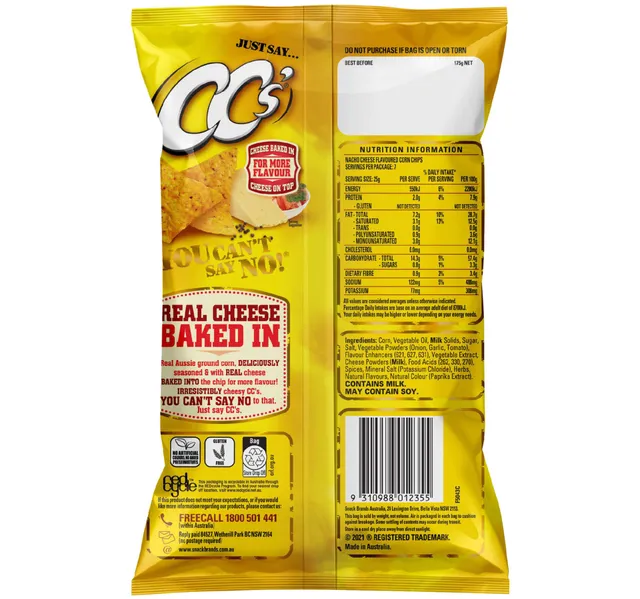 CCs Nacho Cheese Corn Chips 175 g