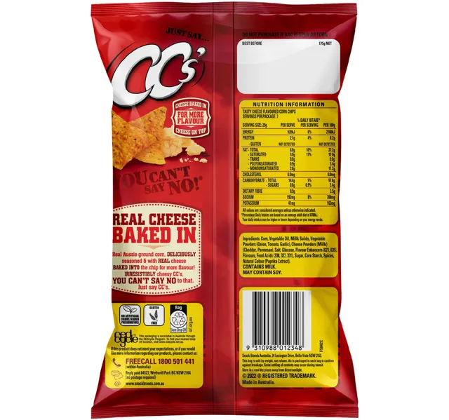 Ccs رقائق ذرة جبنة لذيذة 175 G