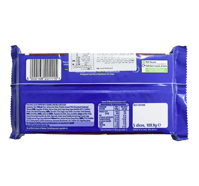 Mcvitie S Digestive Caramel Millionaire Slices Cake Snack Bars 5 Pcs