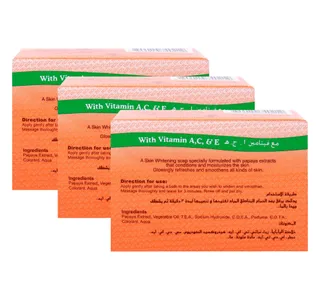 Rdl Papaya Whitening Soap Value Pack 3 X 128 G