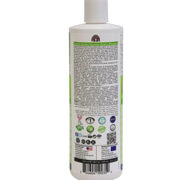 Spanish Garden Original Dryness Soothe Shampoo Aloe Vera Olive Oil 450 Ml