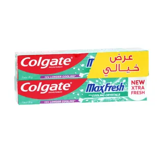 Colgate Toothpaste Max Fresh with Cooling Crystals Clean Mint 2 x 75 ml