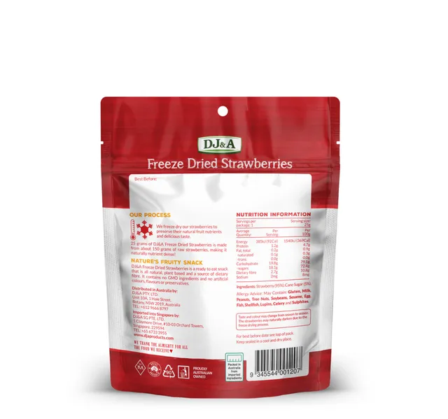 Dj A Freeze Dried Strawberries 25 G