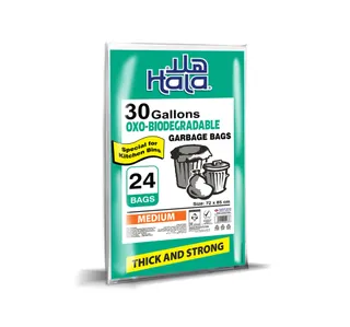 Napco Hala Garbage Bags Oxo Biodegradable Medium 30 Gallons Size 72 x 85cm 24 pcs