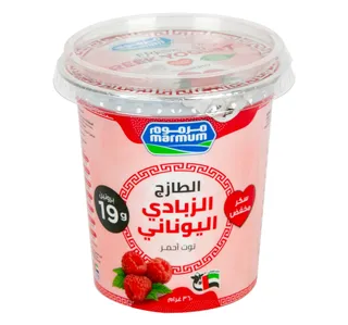 مرموم زبادي يوناني طازج بالتوت الأحمر قليل السكر 360 جم