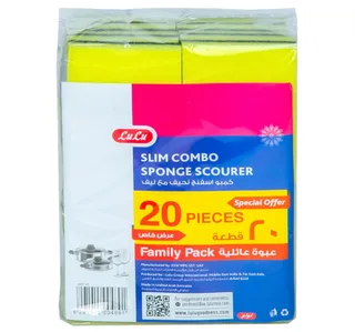 LuLu Slim Combo Sponge Scourer Family Pack 20 pcs