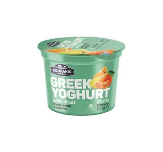 Koukakis Greek Yoghurt With Fruit Orange Lemon Tangerine 0 Fat 150 G