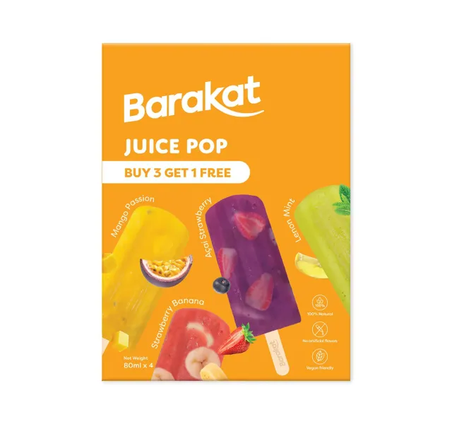 Barakat Juice Pop Assorted Value Pack 4 x 80 ml
