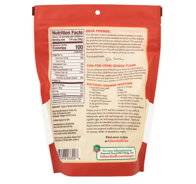 Bob's Red Mill Organic Whole Grain Quinoa Flour 510 g