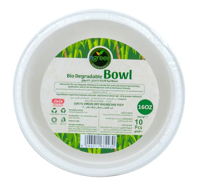 Ngreen Bio Degradable Bowl 16oz 10 Pcs