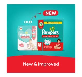 Pampers Rash Protection Pants Diapers, Size 4, 9-14kg, Giant Pack, 68 pcs