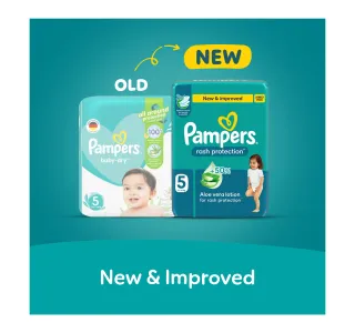 Pampers Rash Protection Taped Diapers, Size 5, 11-16kg, Jumbo Pack, 66 pcs
