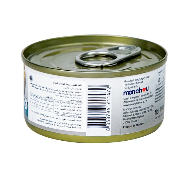 Monchou Catfood Tuna Mousse Topping Chicken 70 g