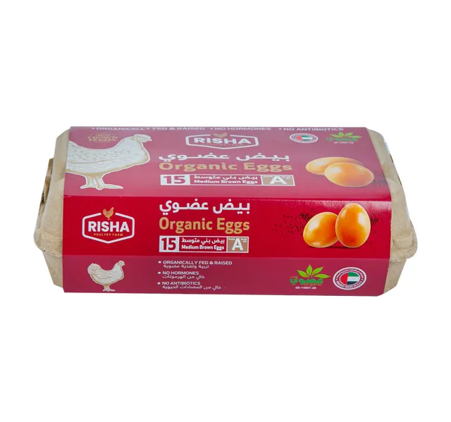Risha Organic Brown Eggs Medium 15 Pcs