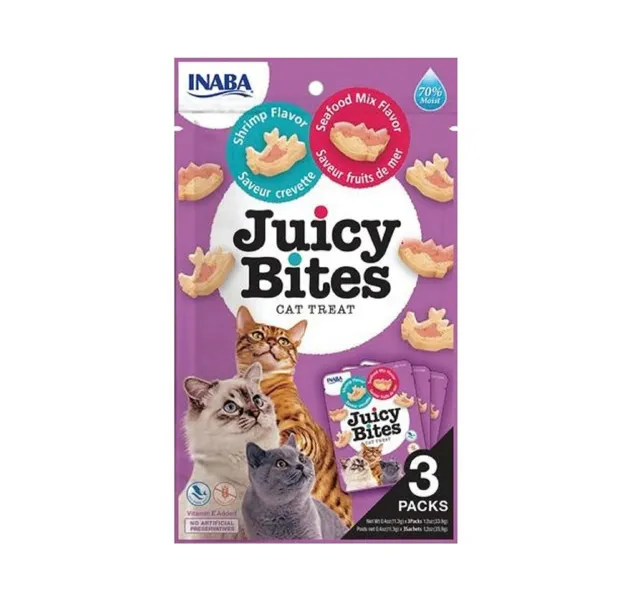 Inaba Juicy Bites Cat Food Shrimp Seafood Flavour 33 9 G