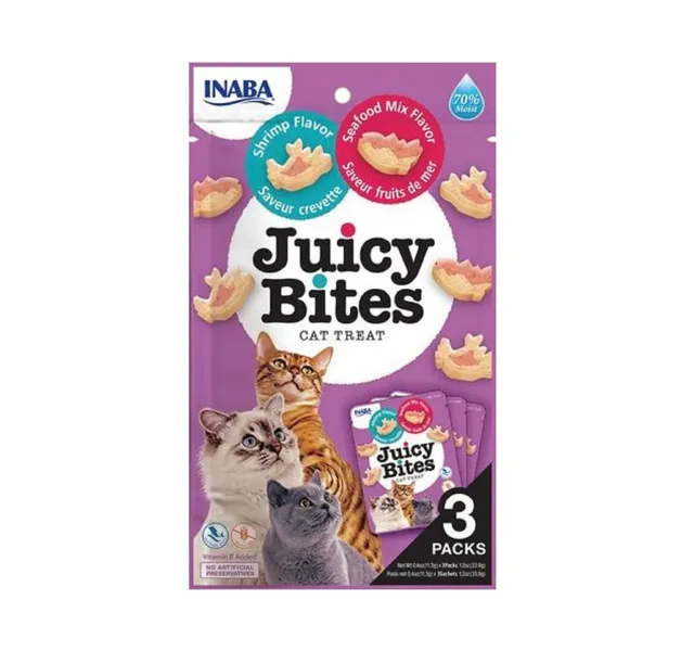 Inaba Juicy Bites Cat Food Shrimp Seafood Flavour 33 9 G